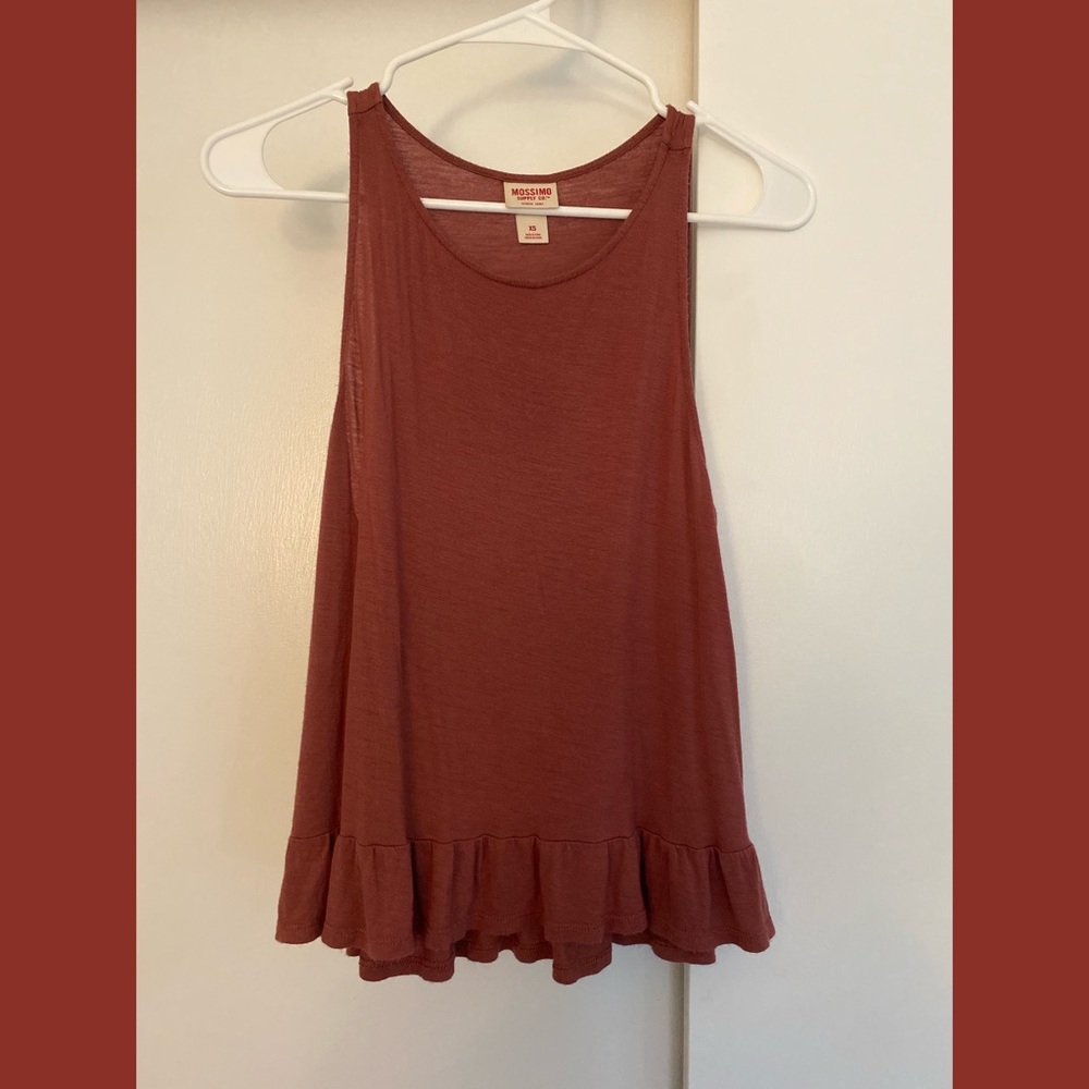 dark red rusty peplum tank top